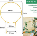 2 Pack Circle Trellis for Climbing Plants Indoor, 15" Gold Small Plant Support Stakes, Flower Houseplant Hoya Support for Potted Plants & Garden Stem Vines
