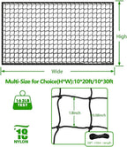 Baseball Softball Backstop Nets, Heavy Duty Sports Netting Barrier #18 Baseball Netting 10'x10'/10'x20'/15'x15'…
