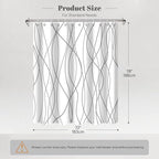 Punkray Grey and White Striped Polyester Shower Curtain for Bathroom with Hooks, Weighted Hem, Waterproof Bath Accessories Hotel Style - Machine Washable, 72 x 78