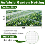 Agfabric Garden Netting 6.5'x10' Insect Pest Barrier Bird Netting for Garden Protection,Row Cover Mesh Netting for Vegetables Fruit Trees and Plants,White,2 Pack