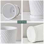 White 6 Inch Flower Pots for Plants,Ceramic Planter with Drainage Holes