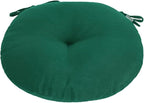 Bistro Chair Cushions 15 inch,Set of 2,Tufted Round Chair Cushions with Ties,15"x15"x4",Water Resistant Round Seat Cushion for Barstool Chairs,Patio Garden Kitchen Outdoor Furniture(Blackish Green)
