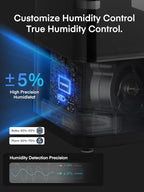 FOHERE Smart Humidifiers for Bedroom, 6L Warm and Cool Mist Quiet Humidifier with 60H Runtime, Humidity Control, Oil Diffuser, Sleep Mode, 12H Timer, Light, Top Fill Ultrasonic for Home Baby Plant