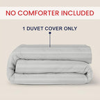 Kotton Culture 1 Pc Custom Size Duvet Cover Only -100% Egyptian Cotton Sateen 600 Thread Count Ultra Soft Premium Durable Comforter Cover Zipper Closure & Corner Ties (Striped Silver, Custom)