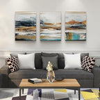 MHARTK66 Large Canvas Wall Art For Living Room Modern Bedroom Wall Decor Abstract Ink Painting Canvas Prints for Home Decorations Ready to Hang Office Inspiration Posters Pictures Artworks 3 Piece