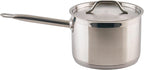 Winco Heavy-Duty Stainless Steel Sauce Pan with Cover, 4.5 Quart