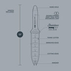 WOODLAND TOOLS Heavy Duty Hori Hori Garden Knife - Stainless Steel Soil Knife with Serrated Edge, Depth Markings, and Ergonomic Grip, Multi-Use Weeding and Digging Tool with Sheath for Gardening