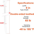 8 Inch Zip Ties Double Sided Toothed (Bulk 1000 Pack Black),65lbs Tensile Strength Heavy Duty Cable Wire Ties with Self-Locking Adjustable Nylon Tie Wraps for Indoor Outdoor (Patented Design)