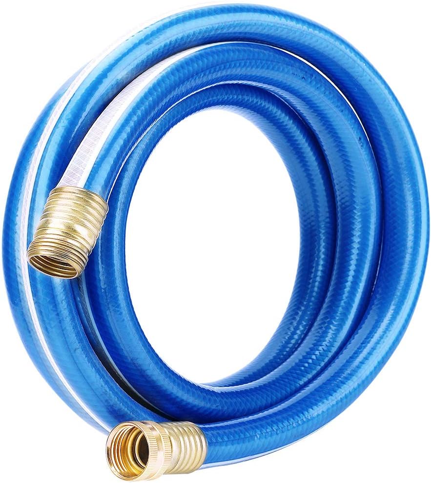 Short Leader Blue Garden Hose 3/4 in. x 15 ft.-Kink Free, Leakproof, Flexible -Heavy Duty Durable Lightweight Water Pipe for Commercial Use, Lawn Care & Equipment Connection - Male to Female Fittings