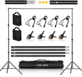 Backdrop Stand for Parties, 8.5x10ft Adjustable Background Support System for Events Decoration, Baby Shower, Photography with Spring Clamps, Backdrop Clip, Sandbag and Carrying Bag