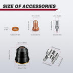 ARCCAPTAIN 23Pcs IPT60 Plasma Cutter Torch Consumables, .045" Plasma Cutter Accessories for ARCCAPTAIN CUT55 NON-HF, CUT55 MP and CUT60 Non-HF, Work with 50-60A Current