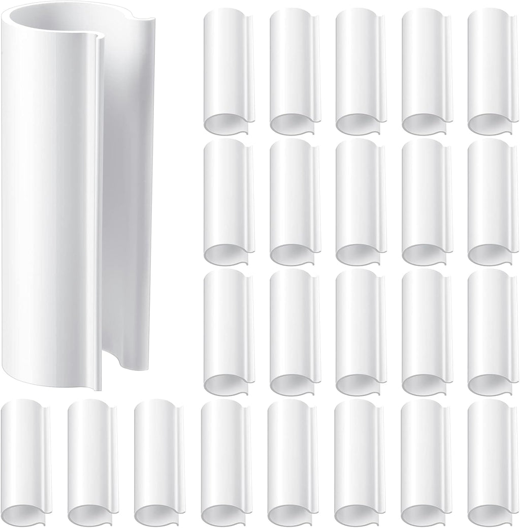 Jetec 32 Pcs PVC Pipe Clips Pool Cover Clamps for Above Ground Pool Greenhouses, Row Covers, Garden, Shelters, Bird Protection, 2.4 Inch Long(for 1/2 Inch PVC Pipe,White)