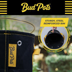 BudPots for Optimal Plant Growth | 25 Gallon Fabric Pots (94.5L) | 4-Pack | Metal Reinforced Rim - Sturdy & Never Collapses | Promotes Dense & Healthy Roots | Low Stress Training | Reusabe