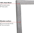KINLINK 12x16 Picture Frame Grey, Solid Wood Frames with Acrylic Plexiglass for Pictures 11x14/9x12 with Mat or 12x16 without Mat,Wall Display Photo Frame, Set of 4