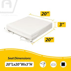 AAAAAcessories Outdoor Seat Cushions for Chairs, Waterproof, Fade-Resistant, 20" x 20" x 3", Patio Furniture Replacement Cushions, Set of 2, Creamy White