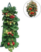 2024 Hanging Strawberry and Tomato Planter Bags - Upside-Down Patio Garden Grow Bags With Handle for Outdoor Flower Planting (5)