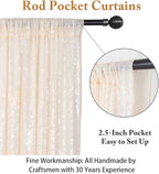 Shinybeauty Sequin Backdrop Curtains 4 Panels Ivory 2FTx8FT Sequin Fabric Photo Backdrop Curtains Ivory Glitter Curtains for Party Baby Shower Backdrop Studio Backgrounds