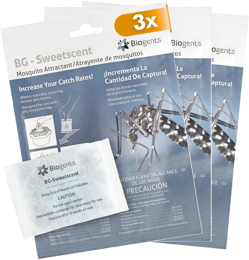 Biogents Sweetscent • Mosquito Attractant • Mosquito Lure • Mosquito Magnet • Compatible with All Mosquito Traps - Season Pack - Set of 3
