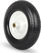 4.80/4.00-8" Flat-Free Tire and Wheel 16" Solid Wheelbarrow Tire, 6" Centered Hub, 5/8" Axle Bore Hole for Wheel Barrow Garden Utility Cart Replacement