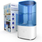 Cool Mist Humidifiers for Bedroom, 2.0L Small Humidifier for Baby and Plant, Last Up to 10H on Max Mist Setting, Auto Shut-Off, Auto-Off Indicator, 360° Nozzle