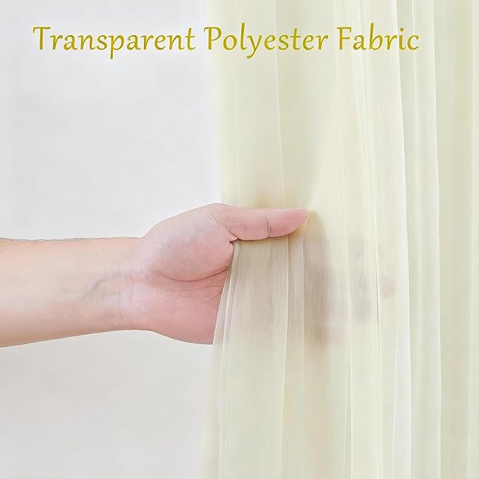 10x10 Ivory Tulle Backdrop Curtains for Parties, Sheer Backdrop Curtain Wedding Photo Background Drapes for Baby Shower Photography Birthday Party