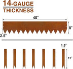 40" L X 8" H Corten Steel Landscape Edging,6 Pack Landscape Edging with 7 Clips and Gloves,Garden Edging Border for Lawn, Flower Bed, Yard (Rust-Colored)