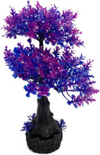 Mipukbay Aquarium Plants Tree - Purple Artificial Plastic Fish Tank Decor, Realistic Ornament Safe for Fish & Shrimp, Low-Maintenance Aquascaping Plants for Freshwater/Saltwater Tank Landscaping