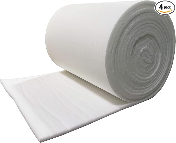 wioboy Paint Booth Ceiling Filter, Spray Booth Tacky Intake Filter for Down Draft Paint Booths (56" x 48" (4/case))