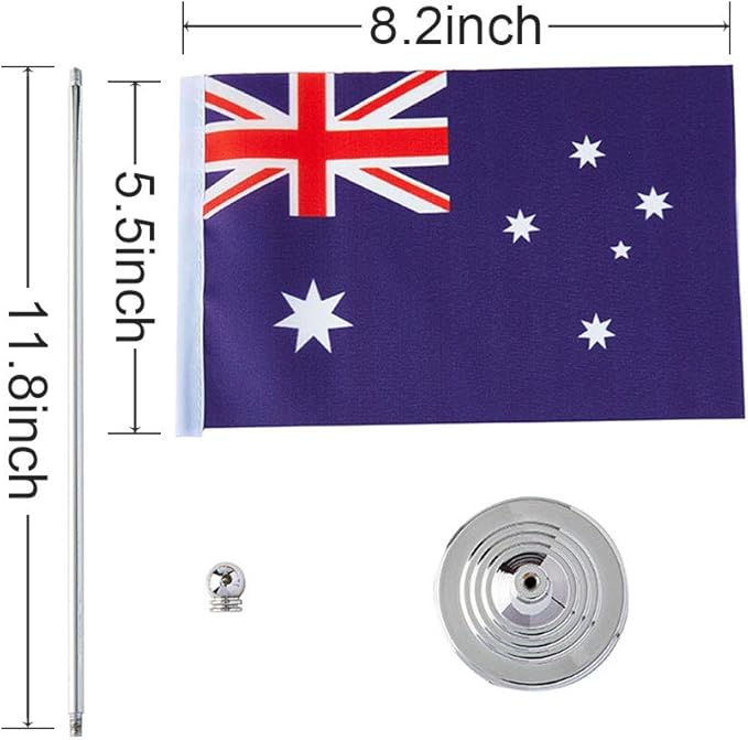 Australia Flag Australian Flags, Small Mini Australian Desk Flag, Used for Table Office Classroom Home Patriotic Events Decorations