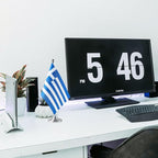 Greece Flag Greek Flags, Small Mini Greek Desk Flag, Used for Table Office Classroom Home Patriotic Events Decorations