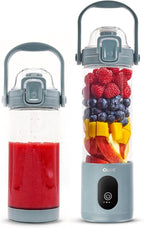 Portable Blender - Cordless 24oz. Personal Blender for Shakes and Smoothies, Licuadora, BPA Free - Ice Crush, Dishwasher safe parts, Waterproof, Triple Batteries, Juicer Cup (Gray)