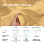 Pizuna Pure 100% Cotton Queen Duvet Cover Set, Luxurious 400 Thread Count Long Staple Cotton Sateen Weave with Button Closure (Combed Golden Yellow Cotton Duvet Cover Queen)