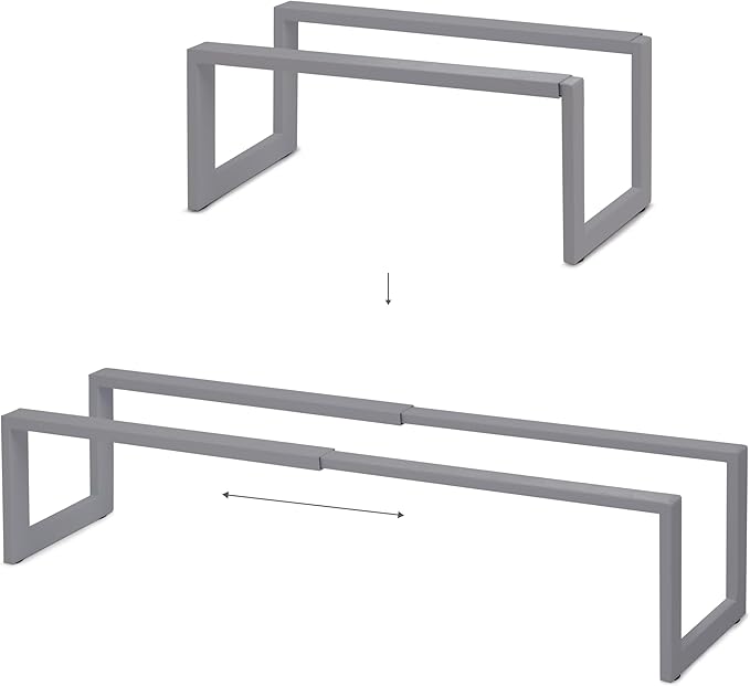 QUALIAZERO 2-Tier Expandable Shoe Rack – Durable Organizer Shelf for Entryways, Bedrooms, Bathrooms, and Laundry Rooms (STORMY MIST, 2 PACK)