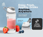 Rechargeable Smoothie Blender 700ml – Portable Mini Travel Blender for Shakes and Smoothies with Six Stainless Steel Blades and USB Charging (White and Gray)