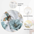 Blue Tulips Kitchen Curtains 45 Inch Length, Short Cafe Window Curtains Tab Top, Watercolor Flowers Butterfly Spring Farmhouse Blue Light Filtering Window Treatments Tier Drapes 27.5"x45" 2 Panel