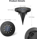 Brightown Solar Lights Outdoor Waterproof, 12 Packs LED In-Ground Solar Yard Lights for Yard, Patio, Garden, Lawn, Deck, Outside, Pathway, Driveway, Walkway, Sidewalk, Cold White