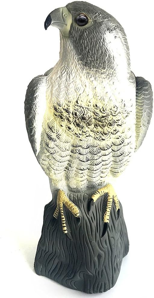YOFIT Bird Scarecrow Fake Horned Hawk Decoy,Bird Repellent Garden Protectors, Natural Enemy Pest Deterrent Scarecrow
