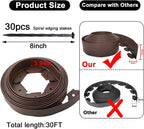 Landscape Edging 33ft,Garden Edging Borders[Extra Tall 4IN ] Flexible Lawn Edging Kit with 30pcs Spikes,Heavy Duty Landscaping Edge Mini Plastic Fence for Yard Grass Flower Bed -Brown