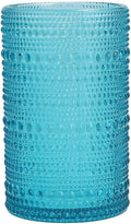 Fortessa Jupiter Beaded Hobnail Glass, 13 Ounce Iced Beverage (Set of 6), Lagoon Blue