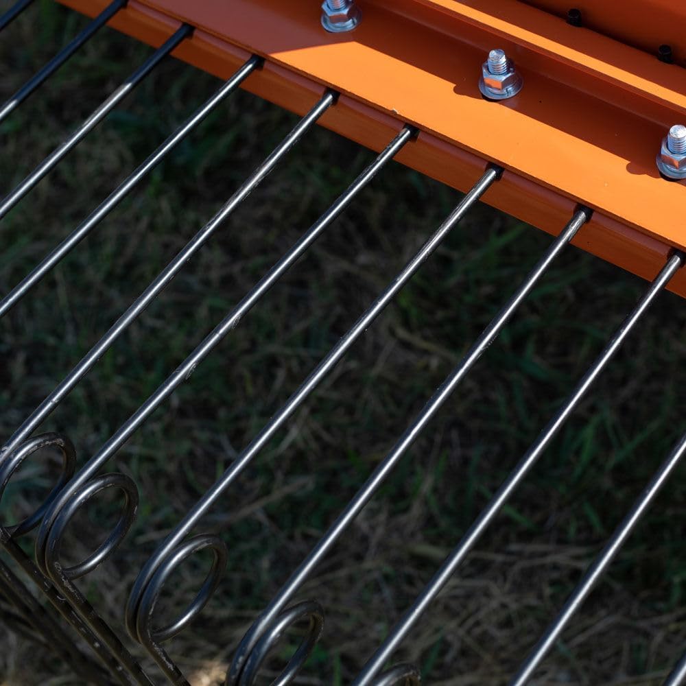 Titan Attachments 3 Point 5 FT Pine Straw Needle Rake, Category 1 Tractors, Coil Spring Tines, Drag-Behind Landscape Rake