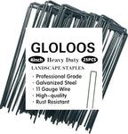 4 inch 25 Pack Green Galvanized Landscape Staples 11 Gauge Garden Stakes Pins Anti-Rust Ground Stakes U-Shaped Tent Stakes are Used for Weed Barrier, Irrigation Tubing, Yard Lawn, Landscape Fabric