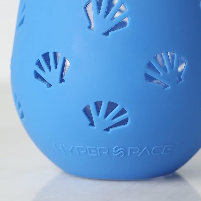 Hyperspace 20 OZ Stemless Wine Glass, Beverage Glass with Protective Silicone Sleeve (Blue & Purple Shell)