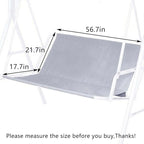 Swing Seat Cover Replacement, 600D Thickened Oxford Waterproof Chair Bench Cover Outdoor Cushion for 2/3 Seat Patio Garden Swing Chair (Grey, XL - 56.7x21.7x17.7in)