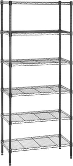 PayLessHere 6-Shelf Adjustable Standing Shelf Storage Shelf Wire Shelving Unit Metal Shelves Unit Shelving 13" W X 23D X 59 "H,Black
