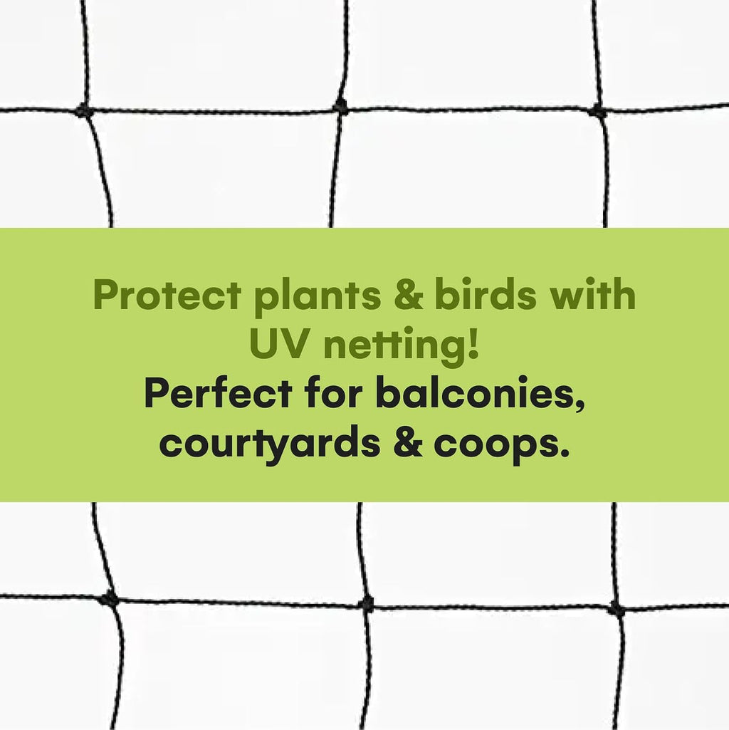 Nylon Mesh Anti Bird Netting [50 X 50] ft - Protect Fruit Trees, Chickens, Gardens & Aviaries