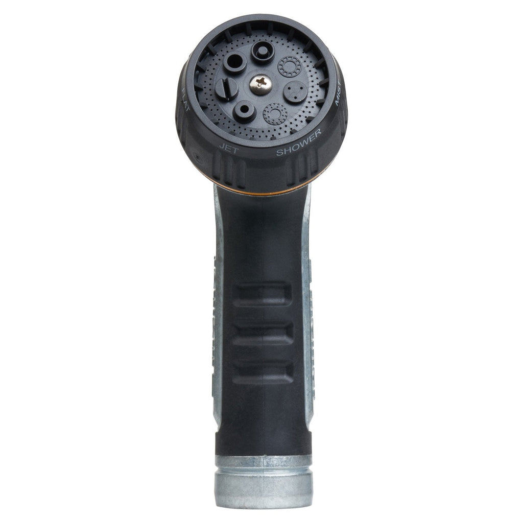 Melnor XT Metal 7-Pattern Hose Nozzle: Rear Trigger, Slip-Resistant Grip