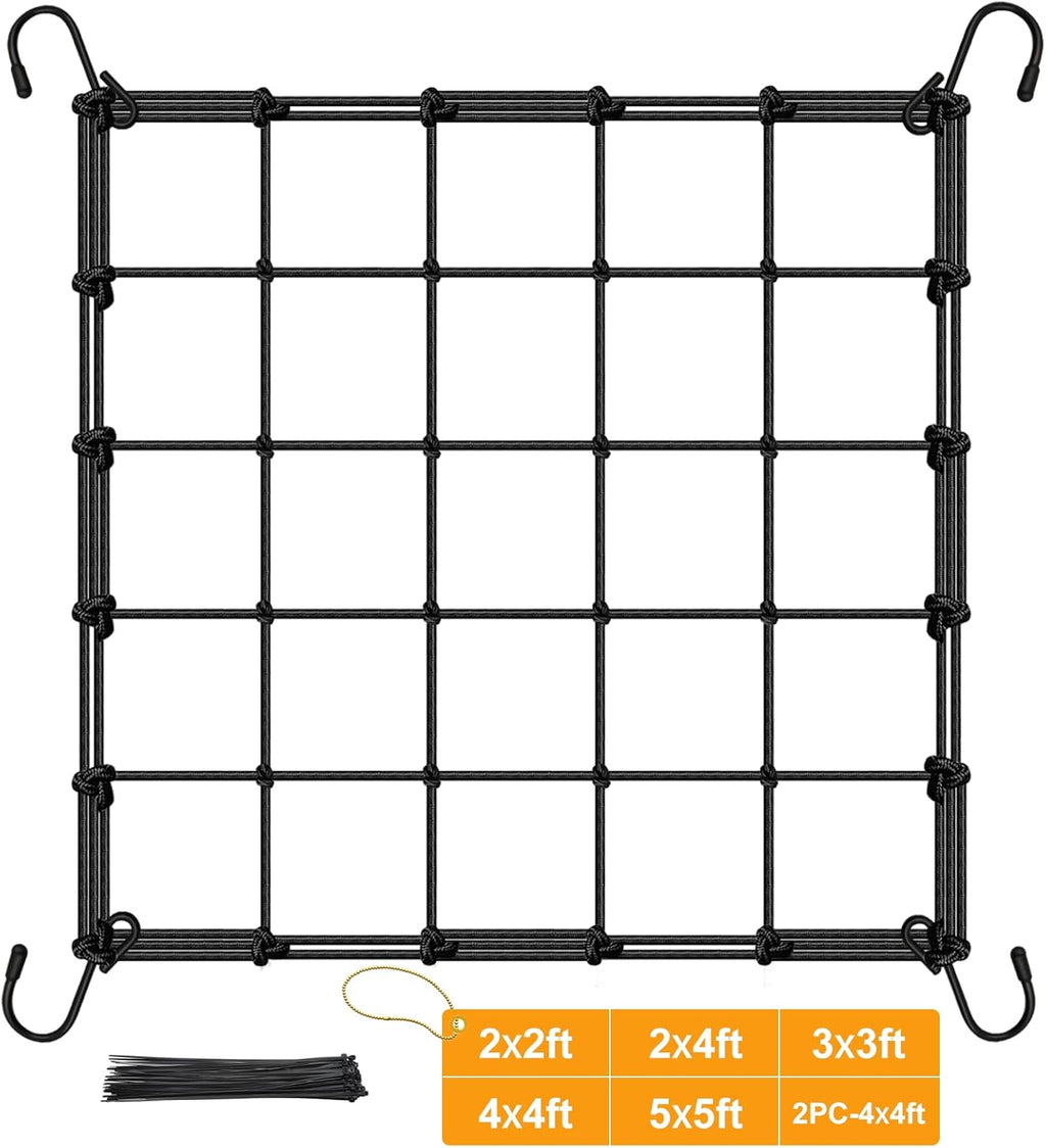 Scrog Net 2x2 Trellis Net for Grow Tent, Elastic Heavy Duty Trellis Netting with Hooks for Indoor Plant Growing Tents, Hydroponics, Trellis for Climbing Plants Outdoor
