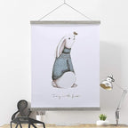 Magnetic Poster Hanger, 40x27 40x30 40x60 Poster Frame Wood Wooden Magnet Print Posters Dowel Scroll Hanger Hangers Hanging Kit for Walls Map Canvas Artwork (Grey, 40")