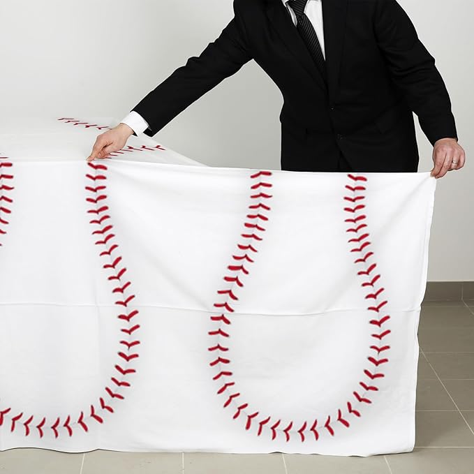 Gatherfun Baseball Party Supplies: 2-Pack Baseball Birthday Decorations with Disposable Plastic Tablecloth - Table Cover for Baseball Games & Parties, 54 x 108 Inch