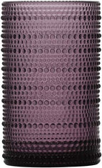 Fortessa Jupiter Beaded Hobnail Glass, 13 Ounce Iced Beverage (Set of 6), Purple